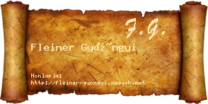 Fleiner Gyöngyi névjegykártya
