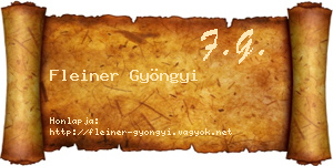 Fleiner Gyöngyi névjegykártya